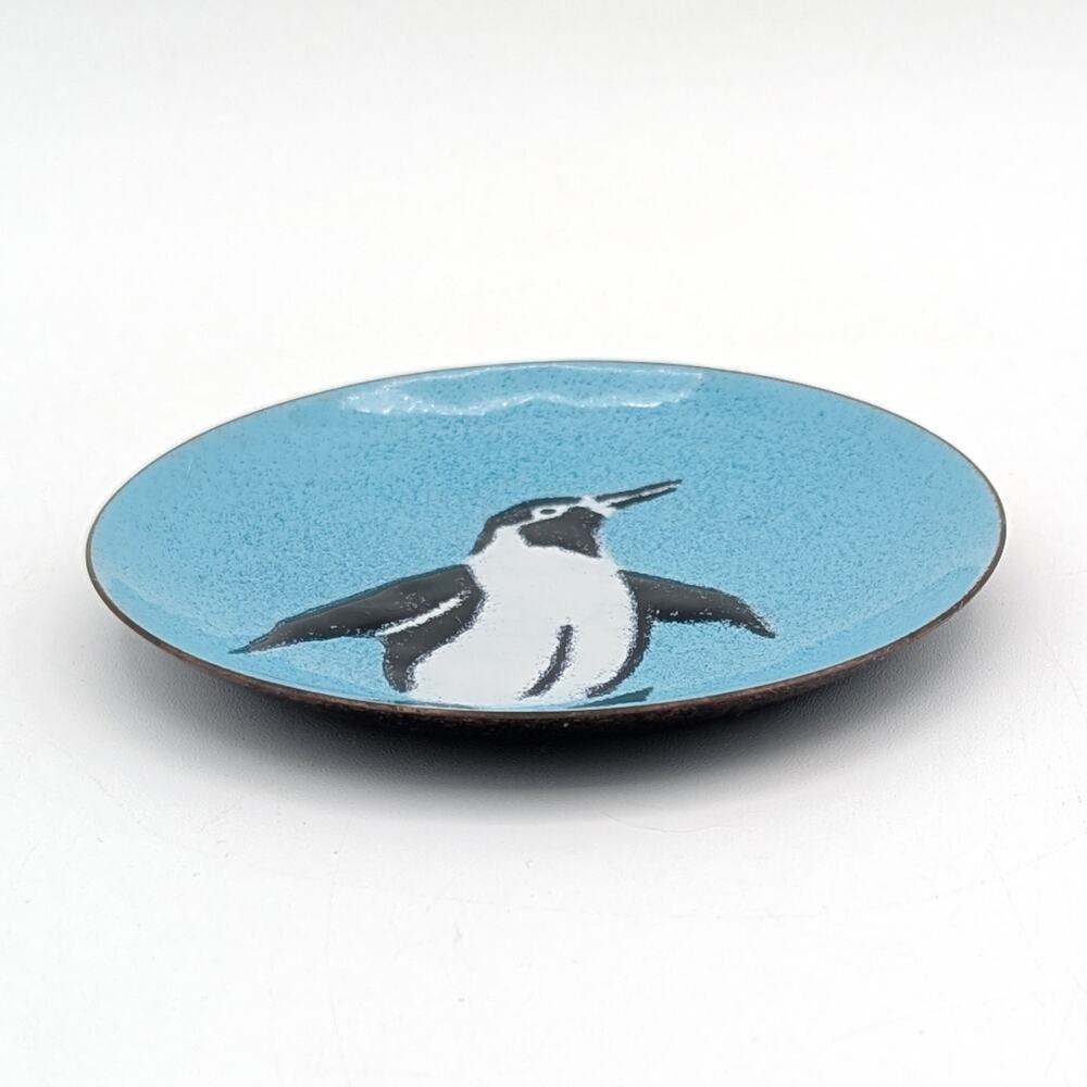 Annemarie Davidson Penguin Enamel Copper Plate MCM Art Vintage - Picture 10 of 13